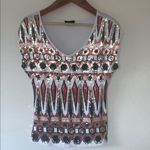 bebe sequined top M
